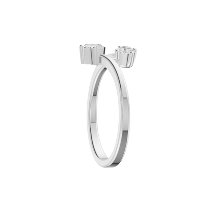 Moonlit Silver Diamond Ring (SRB-AG035)