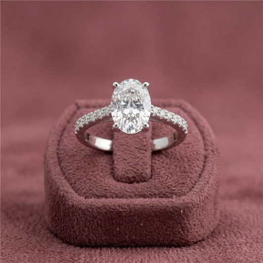 Ethical Glow Lab Diamond Silver Ring for Women (SRB-AG018)