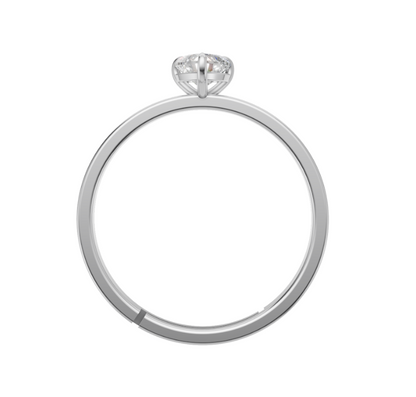 Passionate Love Adjustable Diamond Silver Ring (SRA-AG002)