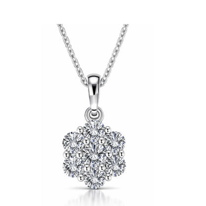 Flower Silver Diamond Pendant (SPC-AG008)