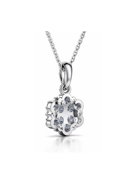 Flower Silver Diamond Pendant (SPC-AG008)