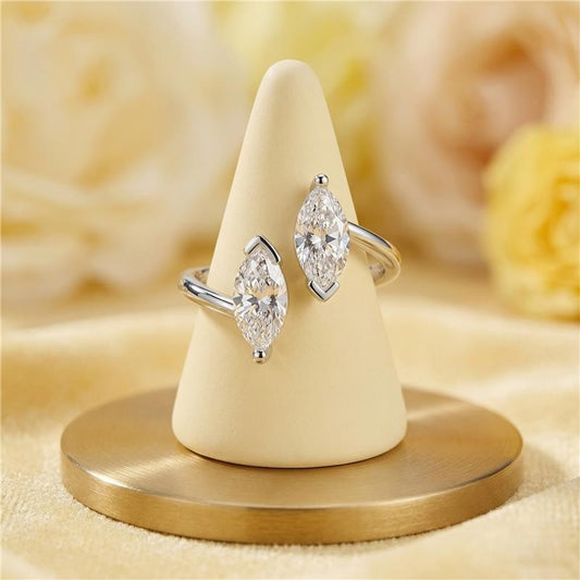 Sculpted Lab Diamond Silver Ring (SRB-AG042)