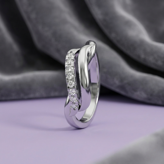 Tranquil Diamond Silver Ring (SRA-AG025)