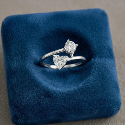 Purely Elegant Silver Diamond Ring (SRB-AG034)