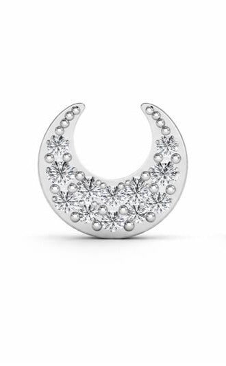 Halfmoon Diamond Silver Nose Pin (SNC-AG006)