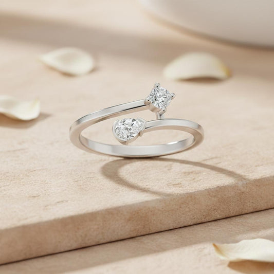 Promise lit Lab Diamond Silver Ring for Women (SRB-AG040)