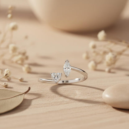 Balanced Bold Silver Diamond Ring (SRB-AG027)