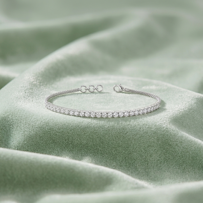 Elegant Modern Lab-Grown Diamond Silver Tennis Bracelet for Women (SBT-AG001)