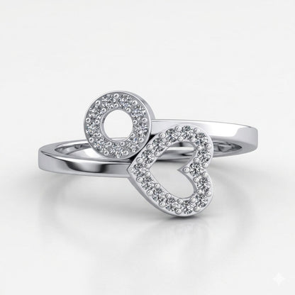 Twirling Heart Adjustable Diamond Ring (SRA-AG016)