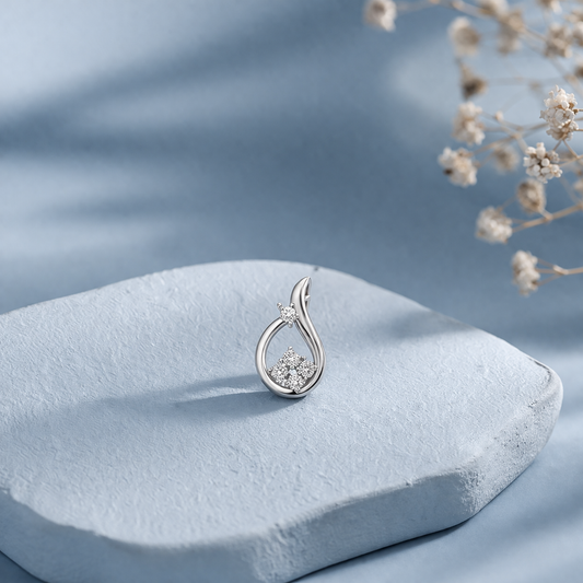 Modernistic Silver Diamond Pendant (SPN-AG004)