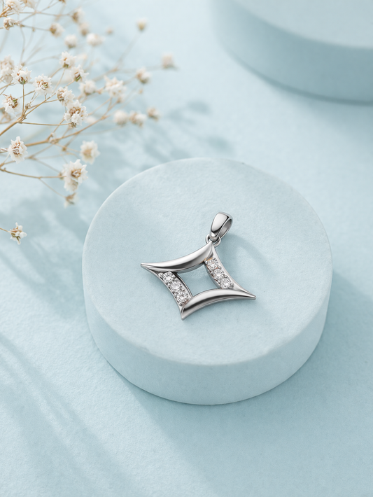 Glimmer Pop Silver Diamond Pendant (SPN-AG005)