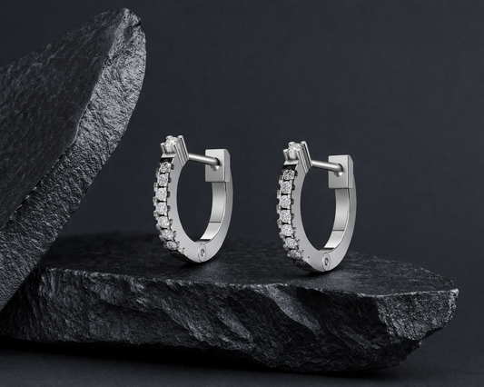 Interlude Diamond Silver Earrings (SEH-AG007)