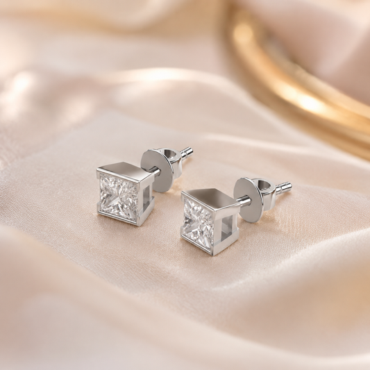 Timeless Grace Diamond Silver Earring (SES-AG001)