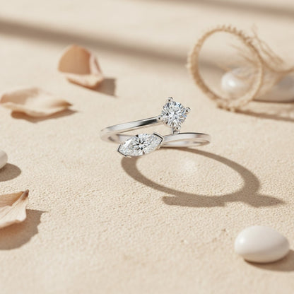 Moonlit Silver Diamond Ring (SRB-AG035)