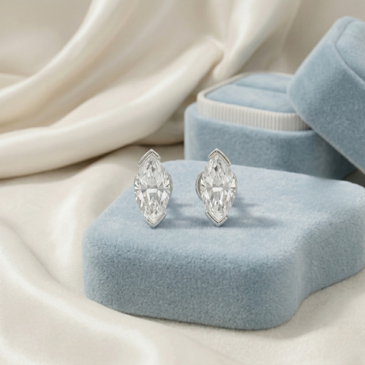 Flawless Silver Diamond Earrings (SES-AG003)