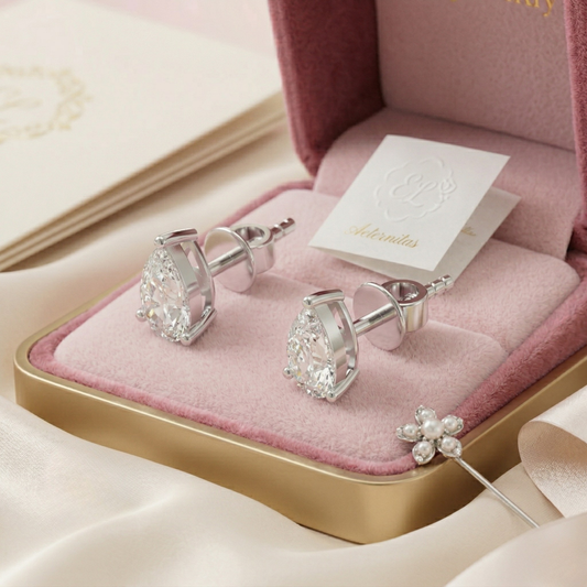 Crafty Diamond Silver Earrings (SES-AG002)