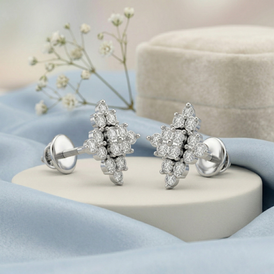 Muse Diamond Silver Earrings (SES-AG027)