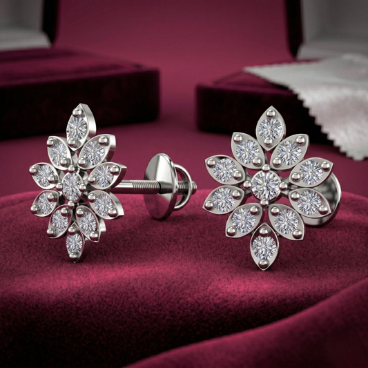 Frost Diamond Silver Earrings (SES-AG029)