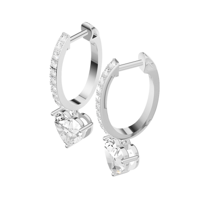 Majestic Diamond Silver Heart Earrings (SEH-AG003)