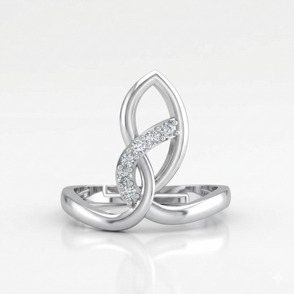 Dainty Darling Diamond Silver Ring (SRA-AG009)