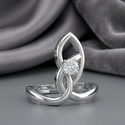Dainty Darling Diamond Silver Ring (SRA-AG009)