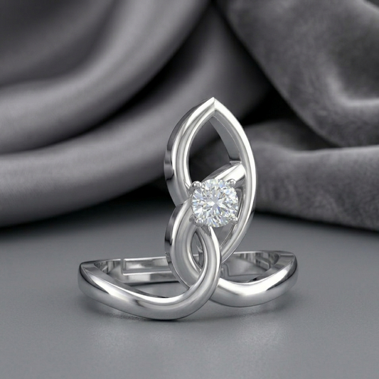 Dainty Darling Diamond Silver Ring (SRA-AG009)
