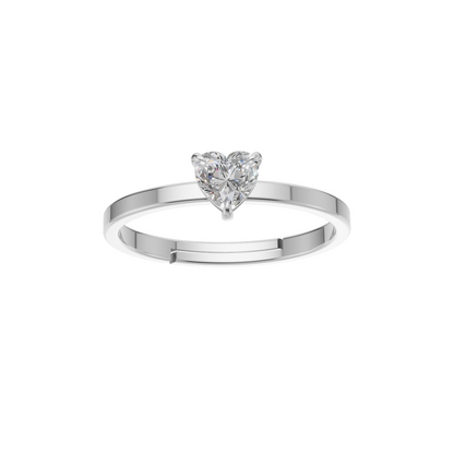 Passionate Love Adjustable Diamond Silver Ring (SRA-AG002)