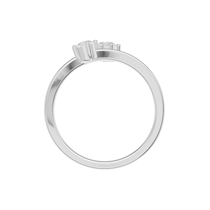 Dew Kissed Silver Diamond Ring (SRB-AG030)