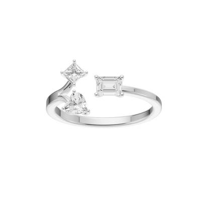 Gentle Rise Lab-Grown Diamond Ring in Silver for Women (SRB-AG049)