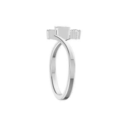 Shimmering Lab Diamond Silver Ring for Women (SRB-AG048)