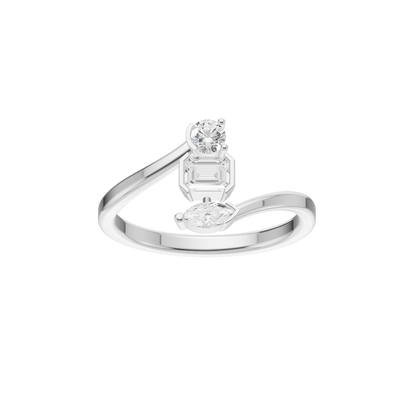 Shimmering Lab Diamond Silver Ring for Women (SRB-AG048)