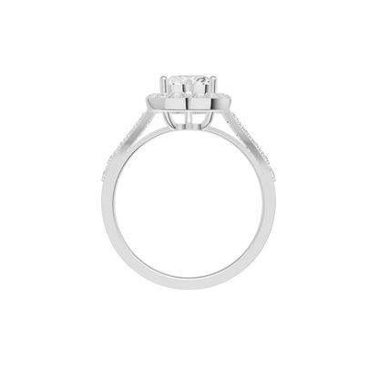 Romantic Modern Diamond Silver Ring (SRB-AG019)