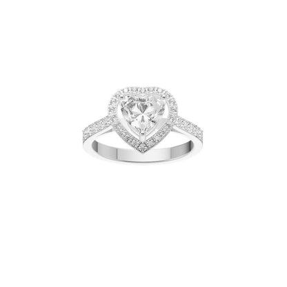 Romantic Modern Diamond Silver Ring (SRB-AG019)