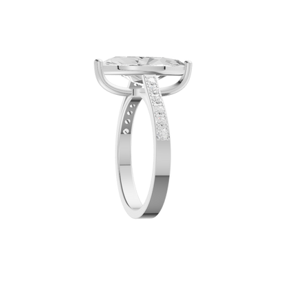 Flourished Silver Diamond Ring (SRB-AG023)