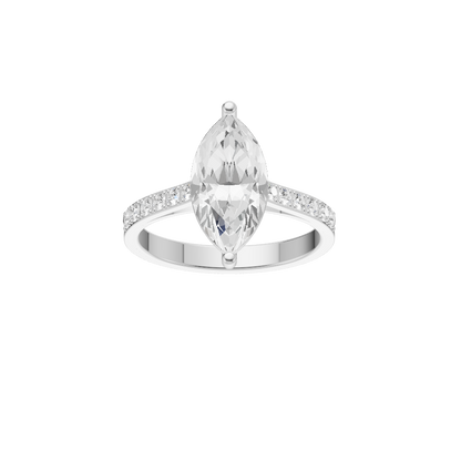 Flourished Silver Diamond Ring (SRB-AG023)