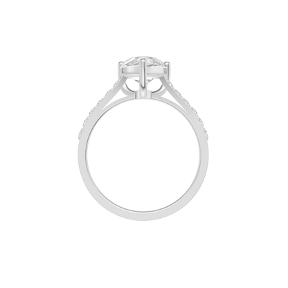 Delicate Silver Diamond Ring (SRB-AG022)