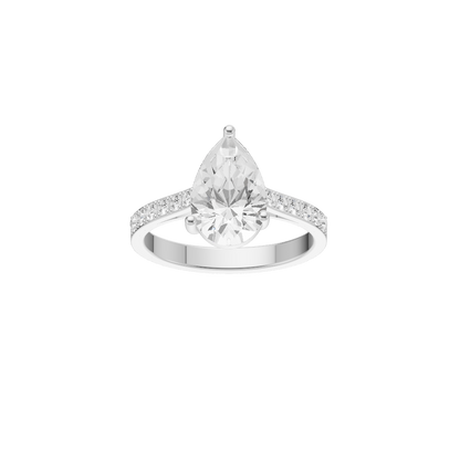Delicate Silver Diamond Ring (SRB-AG022)