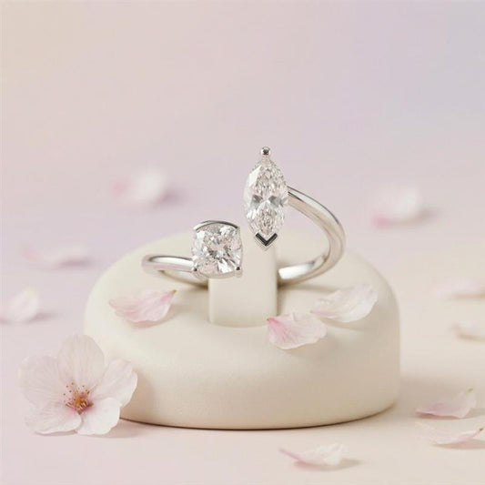 Spring-Lit Diamond Silver Ring (SRB-AG032)