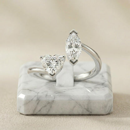 Lyrical Silver Diamond Ring (SRB-AG031)