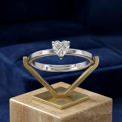 Passionate Love Adjustable Diamond Silver Ring (SRA-AG002)