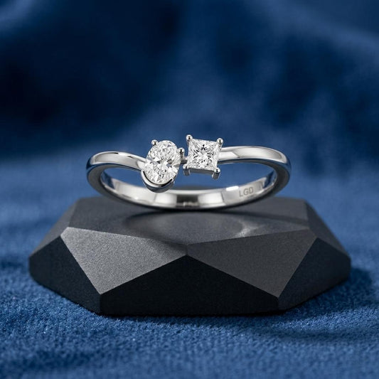 Dreamlike Silver Diamond Ring (SRB-AG029)