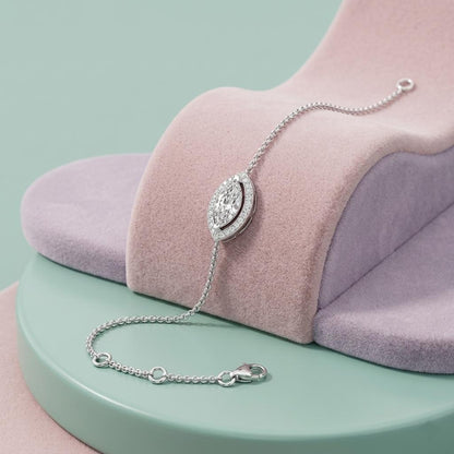 Pearlescent Diamond Silver Bracelet (SBL-AG002)
