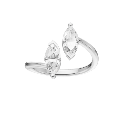 Sculpted Lab Diamond Silver Ring (SRB-AG042)
