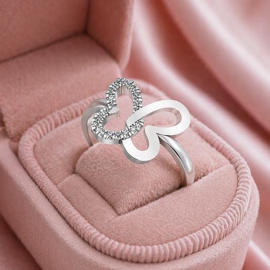Butterfly Motive Adjustable Diamond Ring (SRA-AG017)