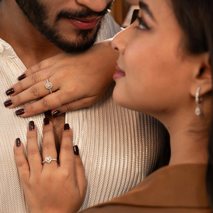 Loving Silver Diamond Halo Ring (SRB-AG024)