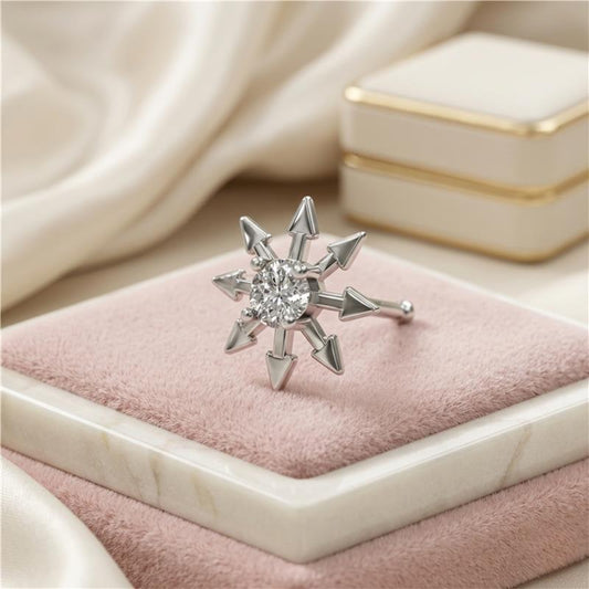 Flower Motive Diamond Nosepin (SN-AG1003C)