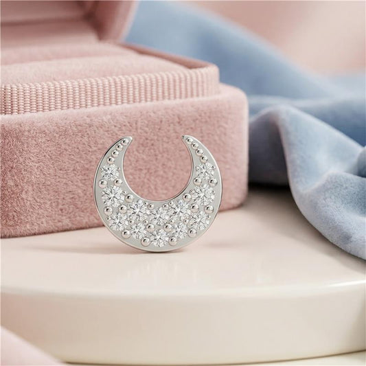 Halfmoon Diamond Silver Nose Pin (SNC-AG006)