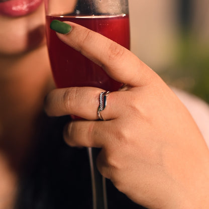 Tranquil Diamond Silver Ring (SRA-AG025)