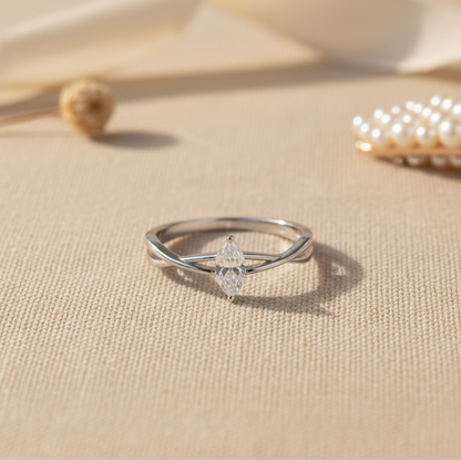 Cleo Lab-Grown Diamond Silver Ring for Women (SRB-AG009)