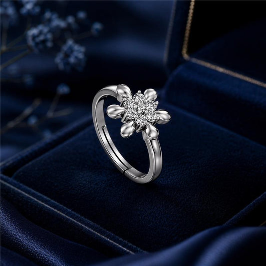 Flower Blossom Adjustable Diamond Ring (SRA-AG008)